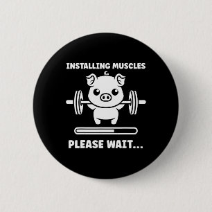 Animals Installing Muscles Fitness Bodybuilding Pi 6 Cm Round Badge