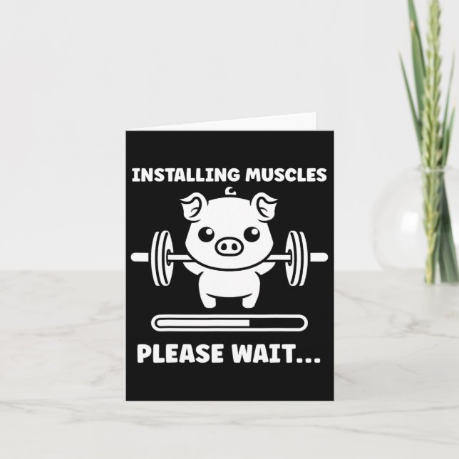 Animals Installing Muscles Fitness Bodybuilding Pi Card (Front)