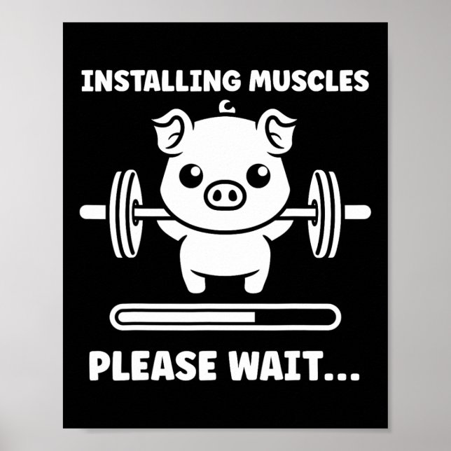 Animals Installing Muscles Fitness Bodybuilding Pi Poster (Front)