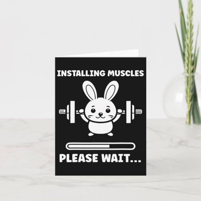 Animals Installing Muscles Fitness Bodybuilding Ra Card (Front)