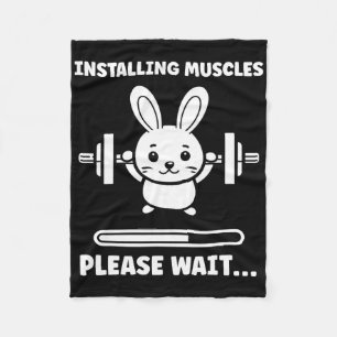 Animals Installing Muscles Fitness Bodybuilding Ra Fleece Blanket