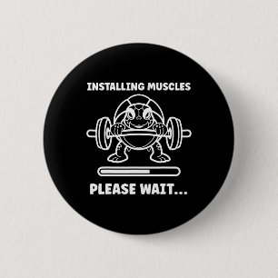Animals Installing Muscles Fitness Bodybuilding Tu 6 Cm Round Badge
