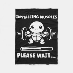 Animals Installing Muscles Fitness Bodybuilding Tu Fleece Blanket