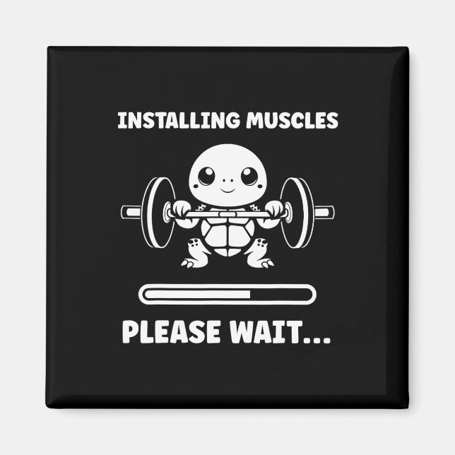 Animals Installing Muscles Fitness Bodybuilding Tu Magnet (Front)