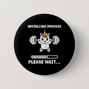 Animals Installing Muscles Fitness Bodybuilding Un 6 Cm Round Badge