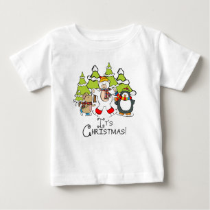 Animals It's Christmas Baby T-Shirt