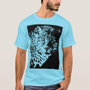 Animals Leopard Face Modern Pop Art Template Mens T-Shirt