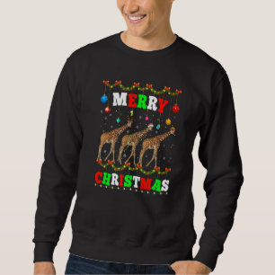 Animals Lights Merry Christmas Santa Giraffe Sweatshirt