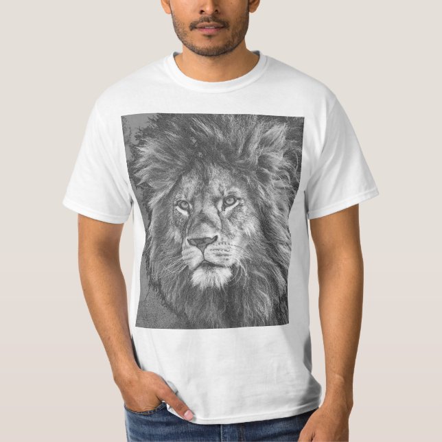 Animals Lion Face Men's Modern Template T-Shirt (Front)
