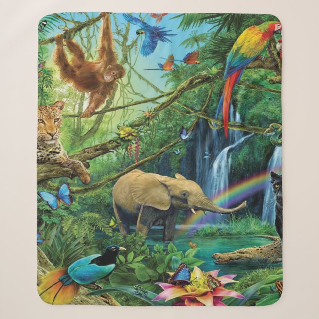 Animals living together throw pillow (Front)