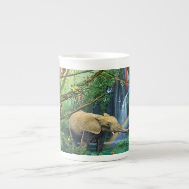 Animals living together throw pillow bone china mug (Front)