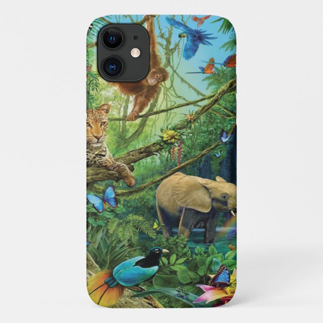 Animals living together throw pillow Case-Mate iPhone case (Back)