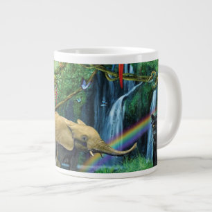 Animals living together throw pillow large coffee mug