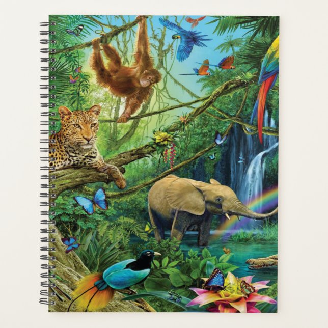 Animals living together throw pillow planner (Front)