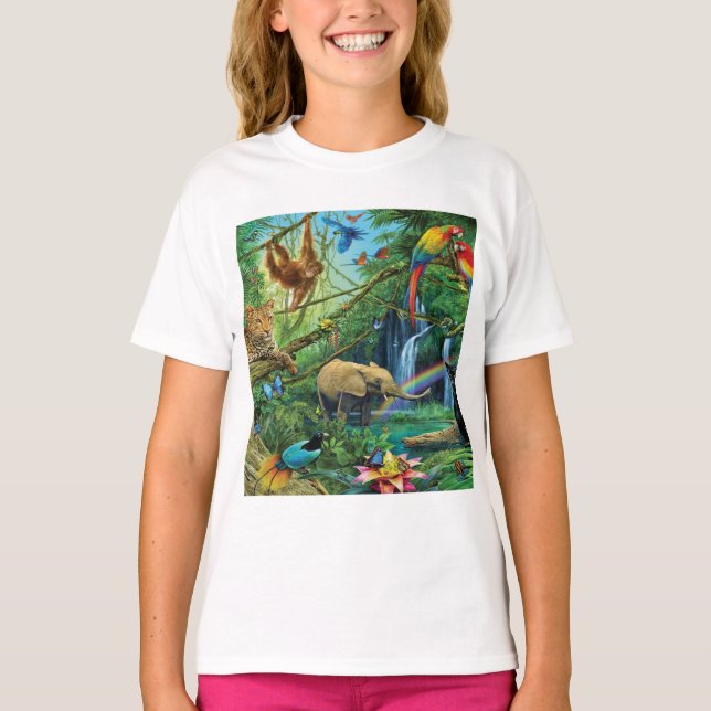 Animals living together throw pillow T-Shirt (Front)
