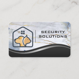 Animals Logo   Metal Marble Business Card