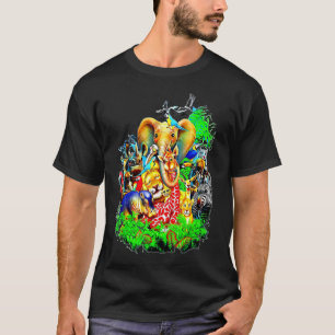 Animals Love Graphics Elephant Unicorn Monkey Bird T-Shirt