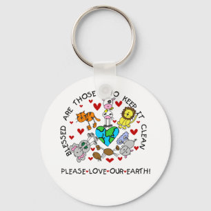 Animals Love Our Earth Key Ring