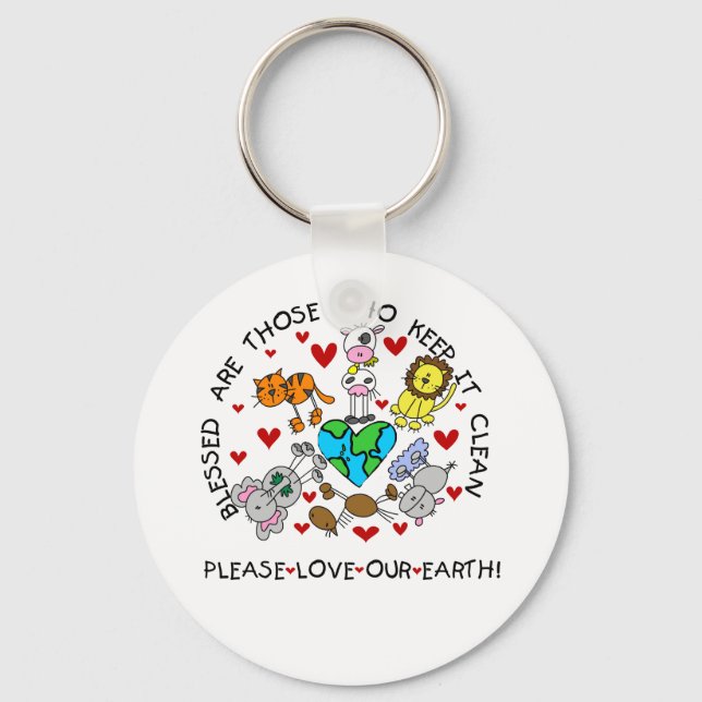 Animals Love Our Earth Key Ring (Front)