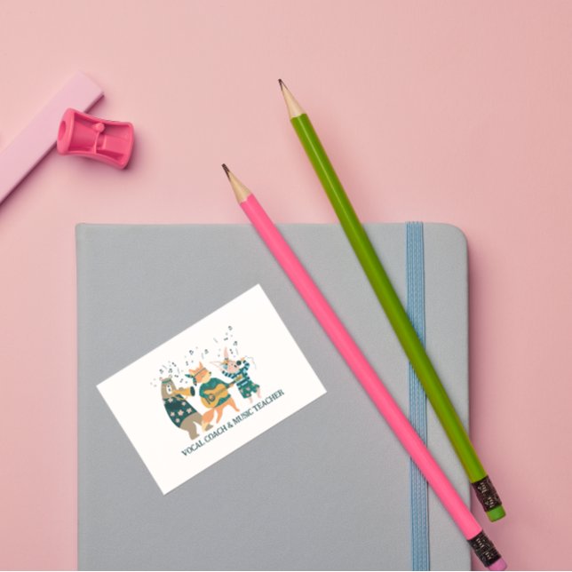 Animals Music Band Vocal Coach & Music Teacher   Business Card (Creator Uploaded)