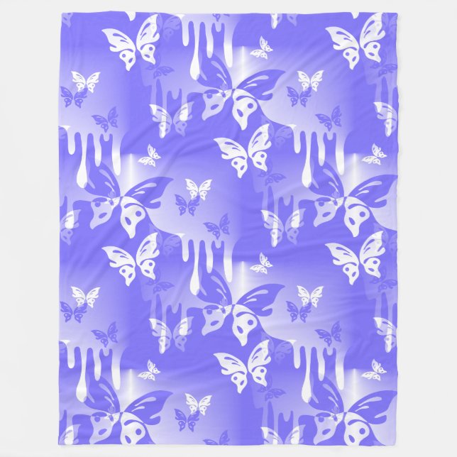 Animals Nature - Splashes Tattoo Butterflies 2 Fleece Blanket (Front)