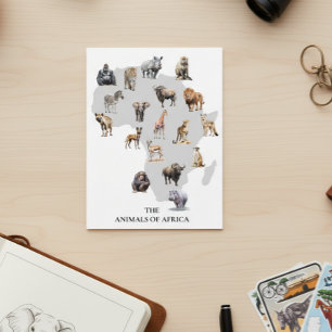  Animals of Africa Safari Wildlife  Postcard