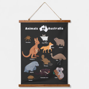 Animals of Australia Aussie Wildlife Hanging Tapestry