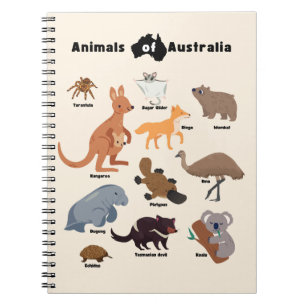 Animals of Australia Aussie Wildlife Notebook
