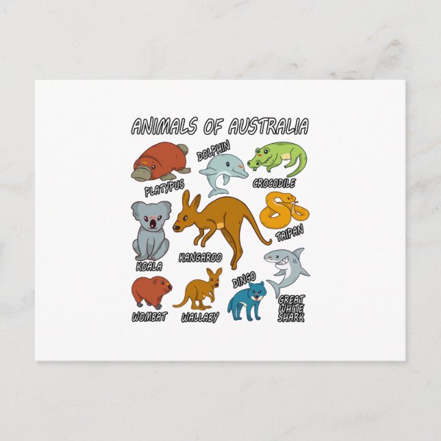 Animals Of Australia Postcard (Front)