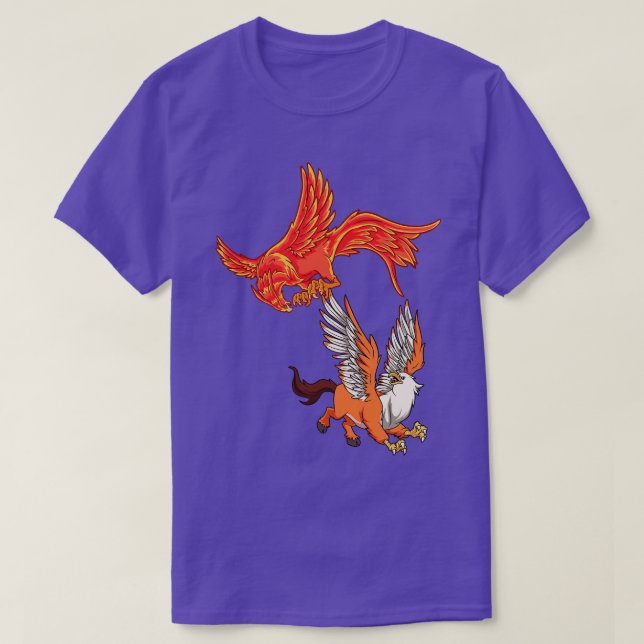 Animals of mythology Phoenix vs Hippogryph T-Shirt (Design Front)