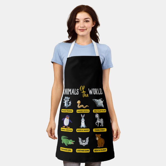Animals Of The World Funny Animal Real Names Apron (Worn)