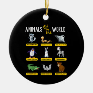 Animals Of The World Funny Animal Real Names Ceramic Tree Decoration