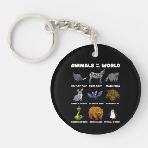 Animals Of The World Gift Funny Rare Animals Memes Key Ring
