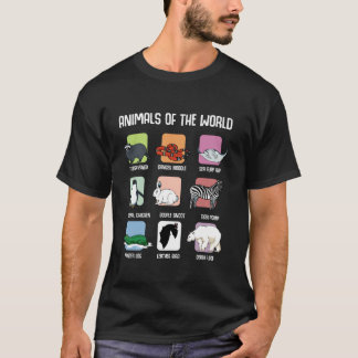 Animals Of The World Zoo Life Lover Zebra Panda Bi T-Shirt