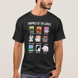 Animals Of The World Zoo Life  Zebra Panda Bird Be T-Shirt