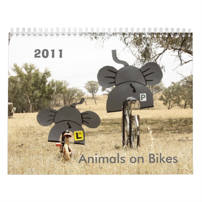 Animals on Bikes 2011 Calendar Elephant (Cover)