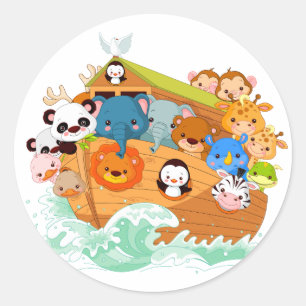 Animals On Noahs Art Stickers