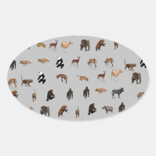 Animals Oval Sticker