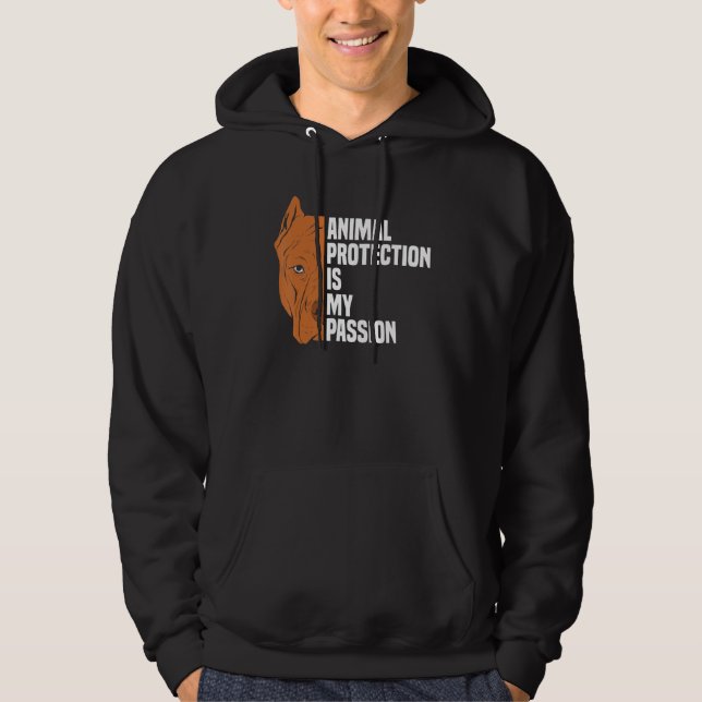 Animals Over People Animal Activist Rescue Conserv Hoodie (Front)