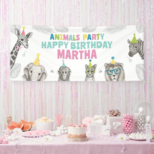 Animals Party Wild Animal Birthday Banner (Party)