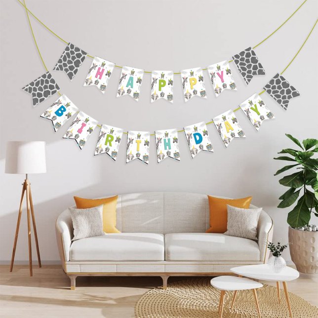 Animals Party  | Wild Animal Birthday Bunting (Animals Party Bunting Flags )