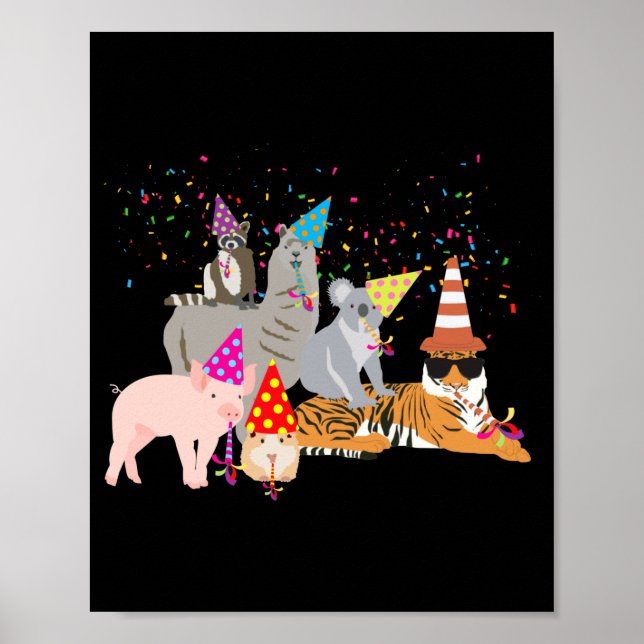 Animals Partying Cute Animals Having A Party _1  Poster (Front)
