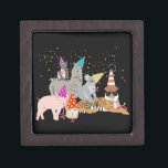 Animals Partying - Cute Animals Having a Party Gift Box<br><div class="desc">A cute illustration of animals partying and having fun! Animals wearing party hats and blowing party horns with confetti raining down on them. Funny animals include racoon, llama, pig, koala, hamster and tiger. Let the celebrations begin! Perfect for anyone who loves funny animal illustrations. Ideal for a birthday gift, nursery...</div>