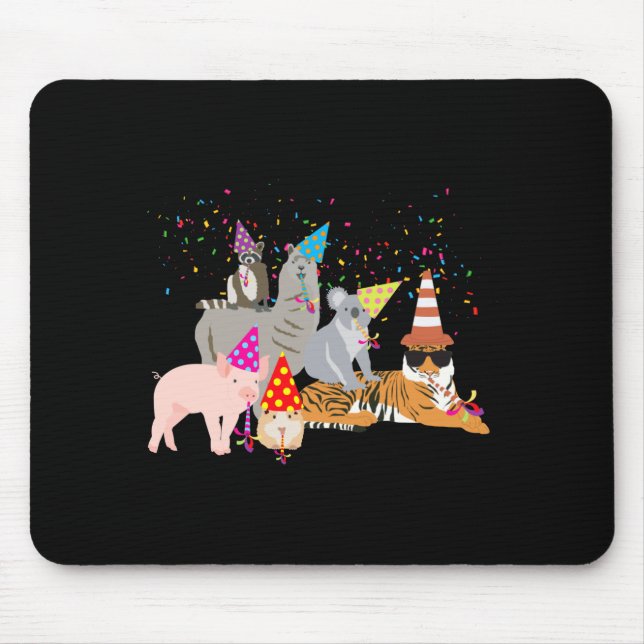 Animals Partying Cute Animals Having A Party  Mouse Pad (Front)