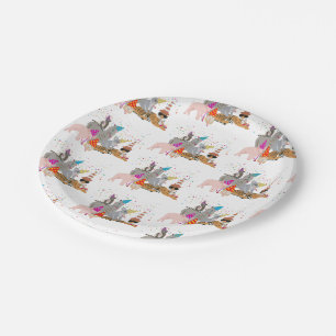 Animals Partying - Cute Animals Having a Party Paper Plate