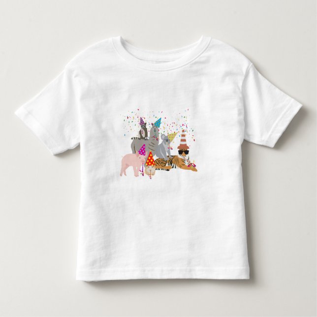 Animals Partying - Cute Animals Having a Party Toddler T-Shirt (Front)