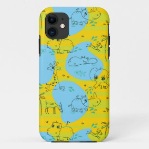 Animals playing baby pattern background Case-Mate iPhone case