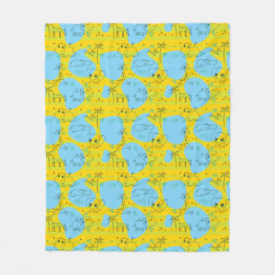 Animals playing baby pattern background fleece blanket