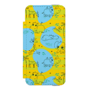 Animals playing baby pattern background incipio watson™ iPhone 5 wallet case