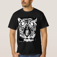 Animals Pop Art Tiger Face Mens Value Black